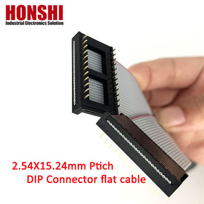 IDC رابط مرد 6 8 10 12 14 16 18 26 40 پین 2.54mm Pitch Dip Flat Ribbon Cable