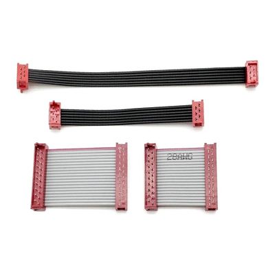 PVC پلی استر 28AWG کابل مسطح 1.27mm Micro Connector 8 پین IDC کابل