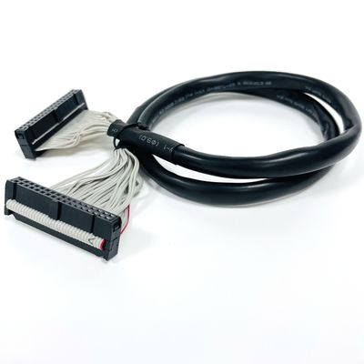 2.54mm Pitch Black Ribbon Flat Cable با وصل کننده IDC UL2651 28awg