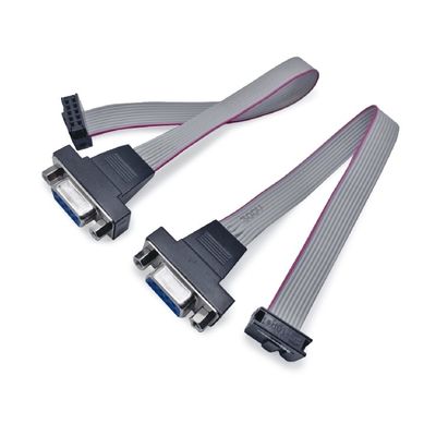 D Sub 9 Pin Flat Electrical Cable 28AWG Straight Serial RS232 ربن کابلی که به طور مستقیم به صورت سریال به کار می رود