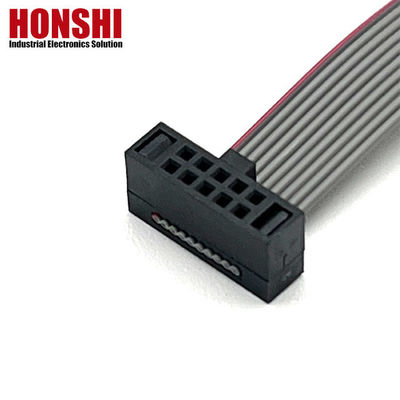 10 پین خاکستری فلت کابل کانکتور نوار پیچ 1.27mm IDC کابل 10u" طلا