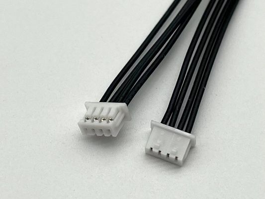 2.54mm Pitch 4 Pin Dupont Cable Assembly UL1007 24awg سیاه طول سفارشی شده