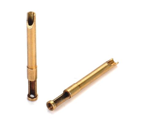 OEM CNC برنج ماشین آلات پین های تماس اتوماتیک فرآیند چرخ دار اندازه سفارشی