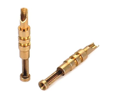 OEM CNC برنج ماشین آلات پین های تماس اتوماتیک فرآیند چرخ دار اندازه سفارشی