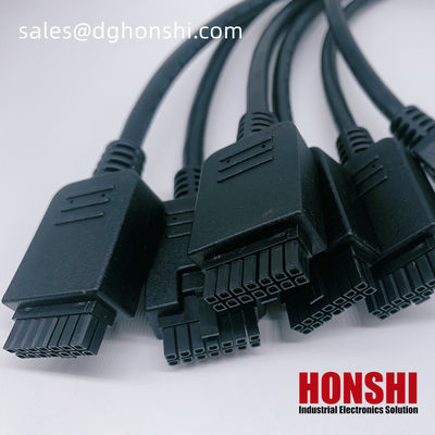 14 Pin Micro Fit 3.0 Overmolding Molded Cable Assembly UL20276 430251400 کابل های پی وی سی