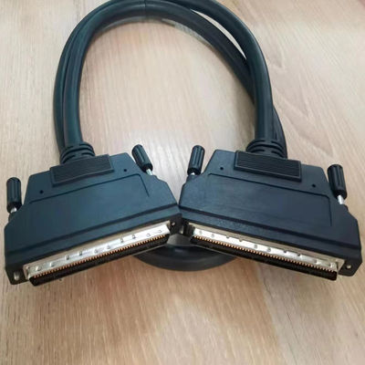 HPDB 100 Pin MDR Connector SCSI کابلی که از سیم سیاه با مواد تماس مسی ساخته شده است