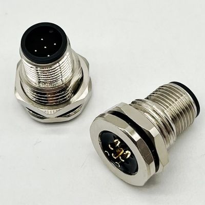 M12 5 پین زن و مرد پانل نصب چند پین کابل دایره ای کانکتورهای ضد آب
