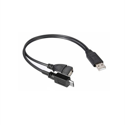 USB 2.0 Splitter A مرد به زن Micro B USB C کابل طلا شده برای تلفن های همراه