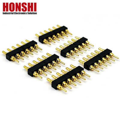 اتصال زنانه پین پوگو 6P طلا H2.5 Dip نوع تماس مس برای PCB جریان بالا