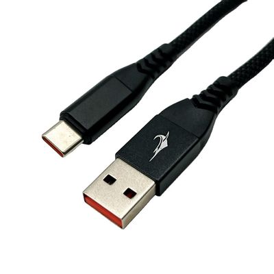 مجموعه کابل قالب بندی شده USB سیاه 1m UL2725 28Awg برای همگام سازی سریع داده و شارژ