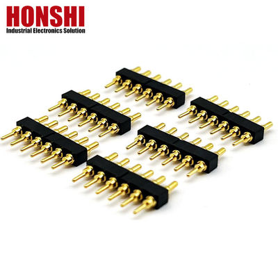 اتصال زنانه پین پوگو 6P طلا H2.5 Dip نوع تماس مس برای PCB جریان بالا