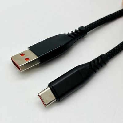 کابل USB UL2725 سیاه نوع C USB 2.0 یک کانکتور مرد با پوشش طلا