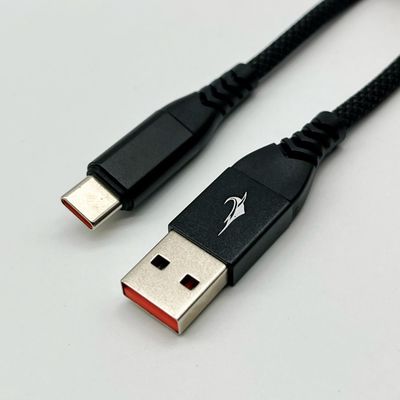 کابل USB UL2725 سیاه نوع C USB 2.0 یک کانکتور مرد با پوشش طلا