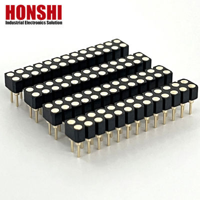 2.54mm دو ردیف PCB H3.0mm 7.4mm برنج مستقیم ماشین آلات دور زنانه سر وصل کننده