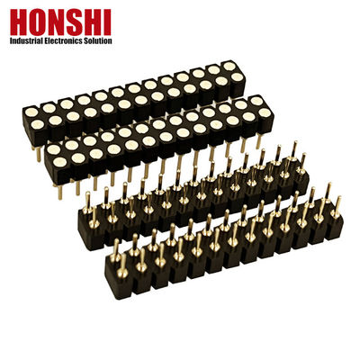 2.54mm دو ردیف PCB H3.0mm 7.4mm برنج مستقیم ماشین آلات دور زنانه سر وصل کننده