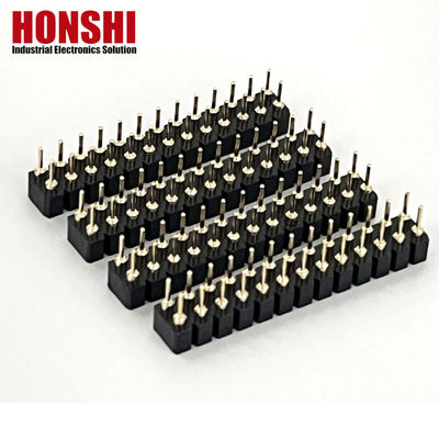 2.54mm دو ردیف PCB H3.0mm 7.4mm برنج مستقیم ماشین آلات دور زنانه سر وصل کننده