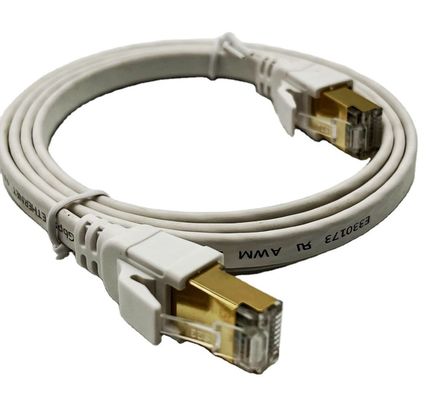 کابل اترنت رنگ سفید Cat8 برای اتصال شبکه Rj45