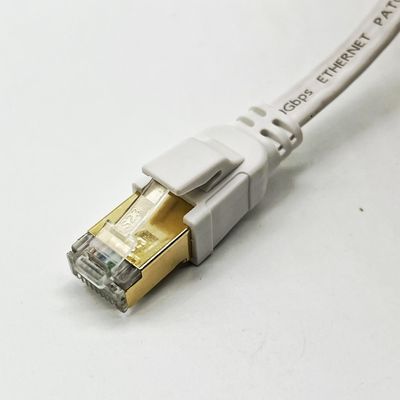 کابل اترنت رنگ سفید Cat8 برای اتصال شبکه Rj45