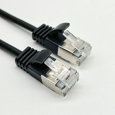 0.5m - 20m کابل اترنت RJ45 سیاه دور Cat7 کابل پچ سفارشی