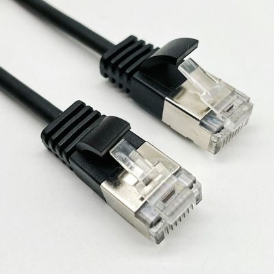 0.5m - 20m کابل اترنت RJ45 سیاه دور Cat7 کابل پچ سفارشی