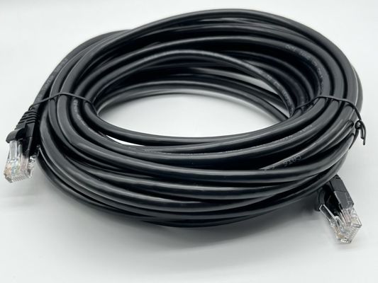 0.5m - 20m کابل اترنت RJ45 سیاه دور Cat7 کابل پچ سفارشی