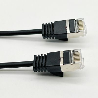 مجموعه کابل قالب بندی شده مشکی سفارشی RJ45 Cat7 Ethernet Patch Cable 8P8C کابل اتصال