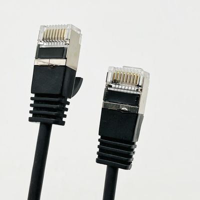 مجموعه کابل قالب بندی شده مشکی سفارشی RJ45 Cat7 Ethernet Patch Cable 8P8C کابل اتصال