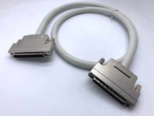 کابل اتصال SCSI خاکستری سفارشی 68 پین 100 پین کابل مرد Ul20276 کابل 28awg