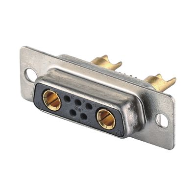 2 - 64 پین قدرت D Sub Male Connector 3W3 سیاه / آبی نوع Solder Dip Brass