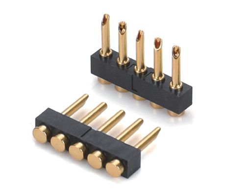 2.54mm Pitch زنانه 6 پین پی سی بی کانکتور بهار بارگذاری شده Pogo پین کانکتور SMT نوع