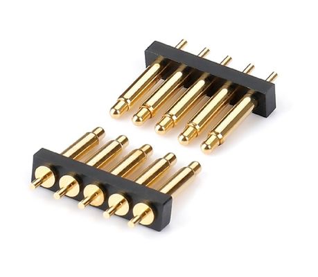 2.54mm Pitch زنانه 6 پین پی سی بی کانکتور بهار بارگذاری شده Pogo پین کانکتور SMT نوع