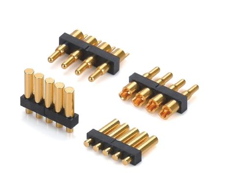 DC12V Pogo Pin Connector 2.54mm 2pin مرد با کاپ Pogopin یک ردیف زاویه راست
