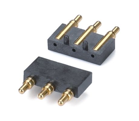 2.5mm Pitch Brass C6801 3 Pin SMT نوع مرد سر Pogo Pin Connector پلاستیک سیاه