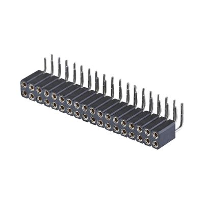 سر قلم فلز شده طلای 2.54mm SMT SMD دو ردیف PCB زاویه راست