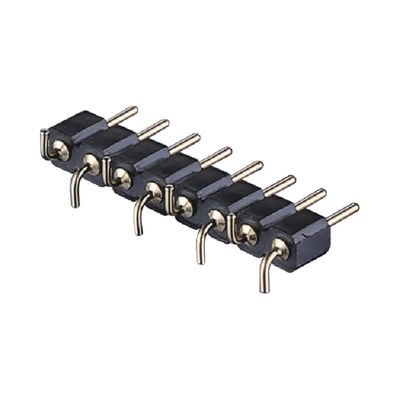 سر قلم فلز شده طلای 2.54mm SMT SMD دو ردیف PCB زاویه راست