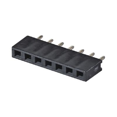کانکتور هدر زنانه 1 * 40 PA6T کانکتور زاویه راست سیاه 2.54mm Pitch H8.5mm