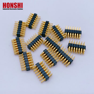 به صورت سفارشی 2.0mm Pitch Brass Pogo Pin 2row 14Pin Spring Loaded Connectors جنس مرد