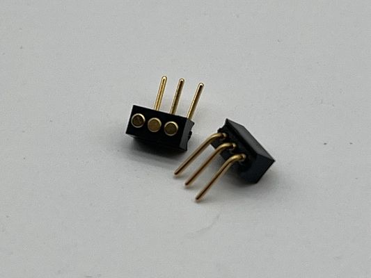 1.27mm 3pin Right Angle Dip Type Brass Spring Loaded Magnetic Pogo Pin Connector.........