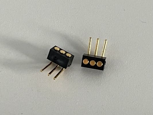 1.27mm 3pin Right Angle Dip Type Brass Spring Loaded Magnetic Pogo Pin Connector.........