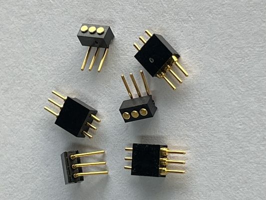 1.27mm 3pin Right Angle Dip Type Brass Spring Loaded Magnetic Pogo Pin Connector.........