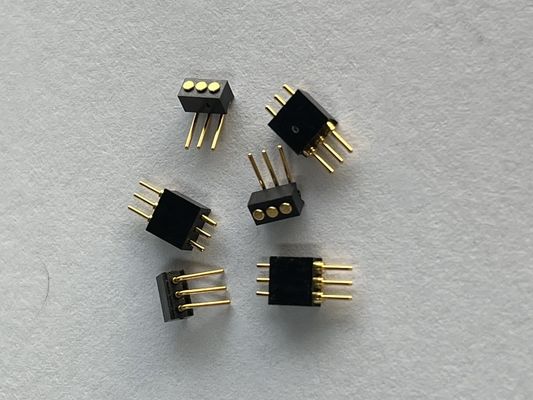 1.27mm 3pin Right Angle Dip Type Brass Spring Loaded Magnetic Pogo Pin Connector.........