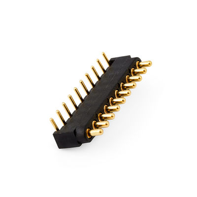 2.54mm پچ 10پين زاويه راست مرد مسخر بهار بار مغناطيسي Pogo Pin Connector