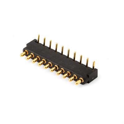 2.54mm پچ 10پين زاويه راست مرد مسخر بهار بار مغناطيسي Pogo Pin Connector