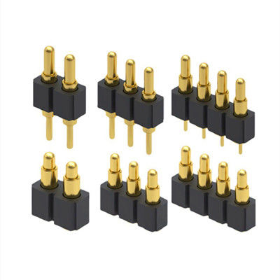 2.54mm پچ 10پين زاويه راست مرد مسخر بهار بار مغناطيسي Pogo Pin Connector