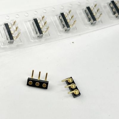 3p 2.54mm بهار بارگیری زنانه توپ پلنگر مغناطیسی Pogo پین کانکتور
