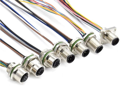 M12 سری اتصال دایره ای مرد پلگ پیچ عقب 5pin پانل نصب M16 * 1.5 PG9