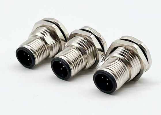 M12 سری اتصال دایره ای مرد پلگ پیچ عقب 5pin پانل نصب M16 * 1.5 PG9