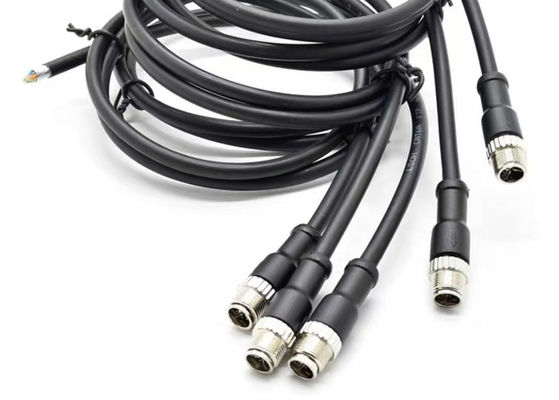 M12 8Pin X-Code Circular Connector Plug Shield Montage PG9 برای سیگنال های نظارت Cat6a اترنت