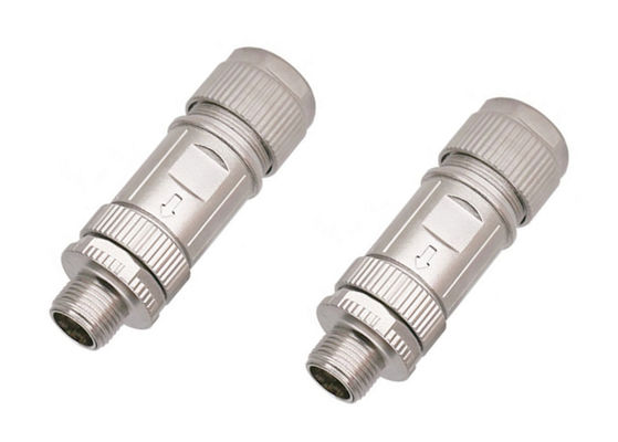 کانکتور سیم دایره ای آلیاژ روی شیل M12 8 پین اسمبلی کانکتور اترنت مرد