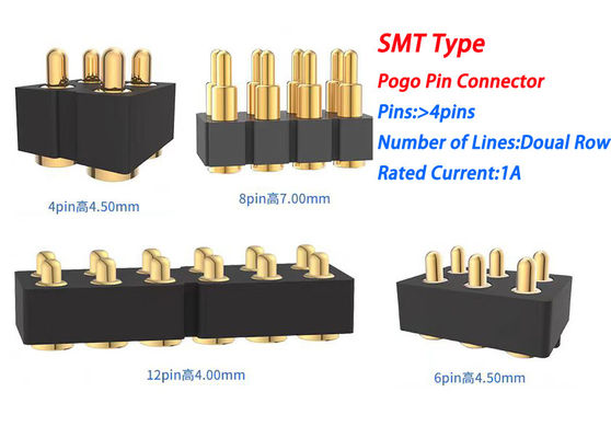6پین زنانه Pogo Pin Connector و رابط تماس بهار برای SMD PCB سفارشی